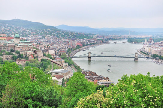 Panorama of of Budapest and the Danube River as Seen from Geller