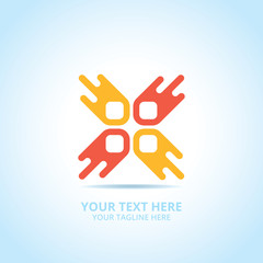 Abstract power logo, design concept, emblem, icon, flat logotype element for template.