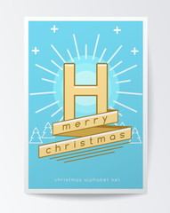 Naklejka premium Christmas Alphabet Set : Vector Illustration