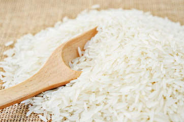 White long uncooked rice.