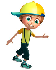 Kid boy with Running pose