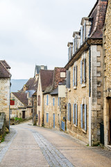peaceful street of beynac at dordogne