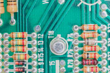 Condensers and Resistor assembly on the circuit board