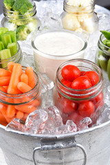 Fototapeta na wymiar Fresh Vegetables in Ice Bucket