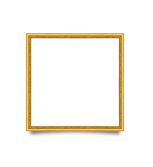 Gold picture frames. Isolated on white background