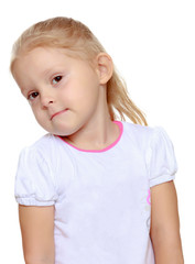 Naklejka premium Blonde little girl