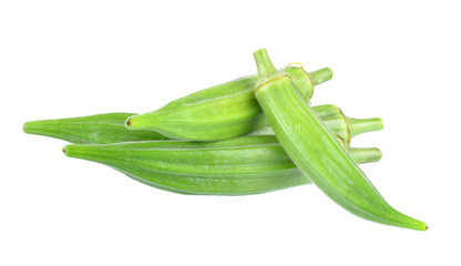 okra isolated on the white backgroud.