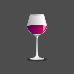wine glass and wine , Vector