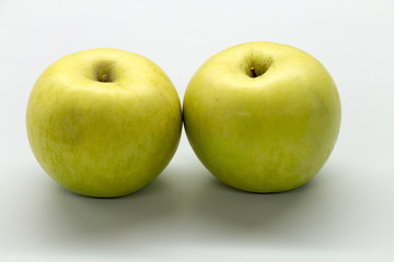 green apple on white background