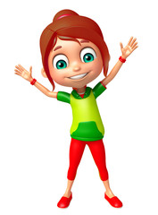 Kid girl with Funny pose