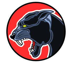 A vector illustration of panther badge