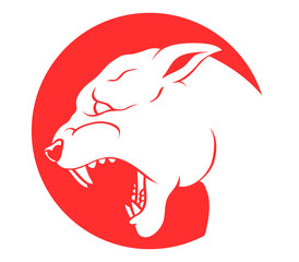 Illustration of panther head silhouette.