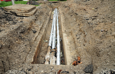 Installation and insulation hot water pipeline for energy saving. Repair, insulation and...
