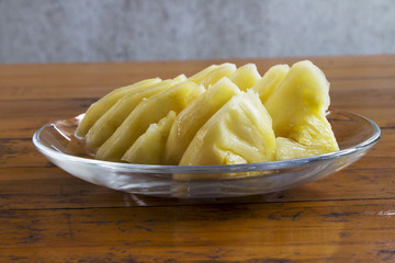 pineapple on wood table