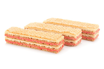 Sweet wafers with strawberry stuffing