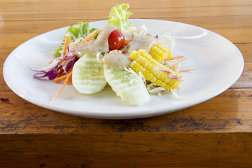 fruit and vegetable white plate