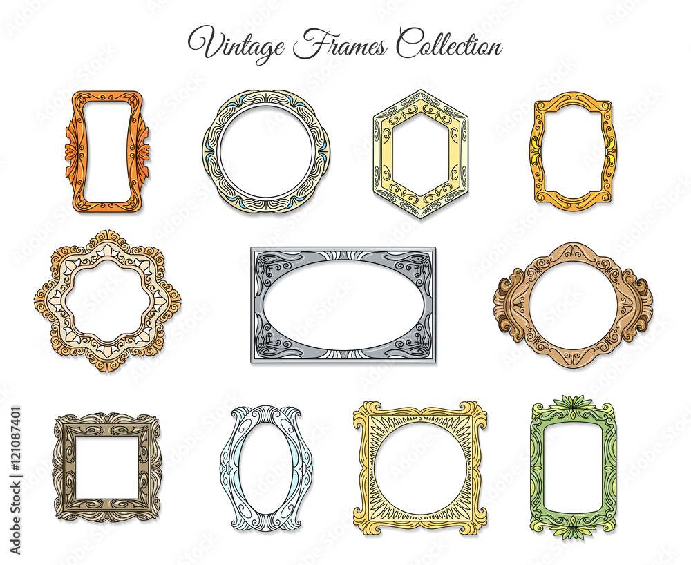 Canvas Prints vector vintage classic frames. retro frame shape labels isolated on white background