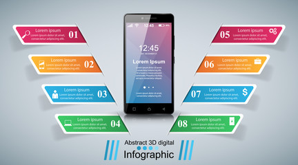 Obraz premium 3D infographic. Smartphone icon.