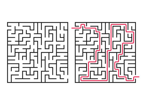 Vector labyrinth. Maze / Labyrinth with Entry and Exit.