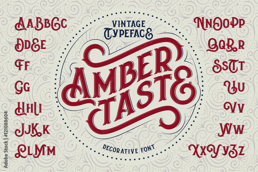 Poster vintage decorative font named 