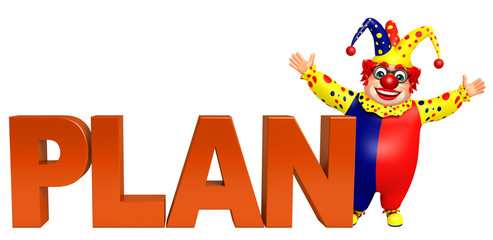Clown with Plan sign