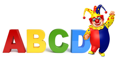 Clown with ABCD sign