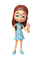 kid girl with Ice cream