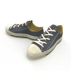 Convenient for sports mens sneakers. Presented on a white. 3D Illustration