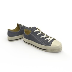 Convenient for sports mens sneakers. Presented on a white. 3D Illustration