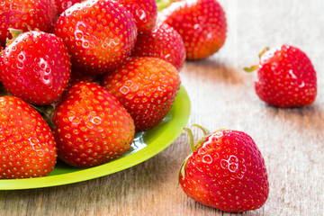 Close-up  of plate with strawberry