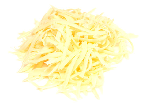 grated cheese on white