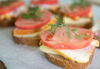 sandwiches on paper