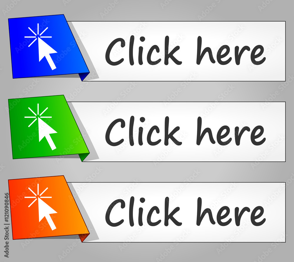 Poster click paper design web buttons