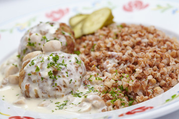 buckwheat with cutlets