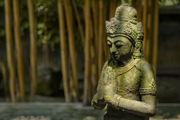 Stone statue in Mendut temple, Indonesia