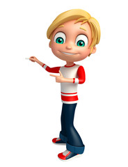 Kid boy with Chalk stick