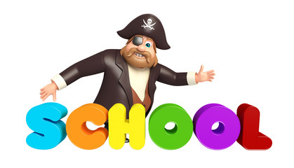 Pirate with School sign