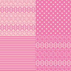 Set of 4 boho ethnic seamless patterns. Print. Repeating background. Cloth design, wallpaper.