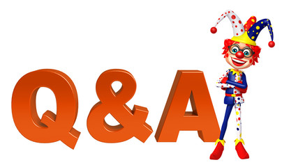 Clown with Q and A sign