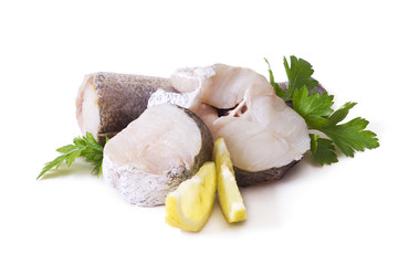 fish: hake with lemon isolated
