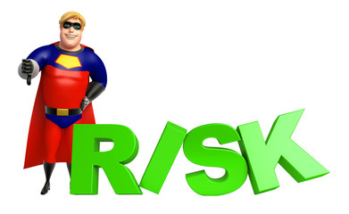 Superhero with Risk sign