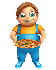 kid boy with Pizza