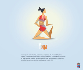 Obraz premium Vector illustration of woman in the yoga pose, fitness icon
