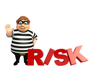 illustration of cartoon thief with
