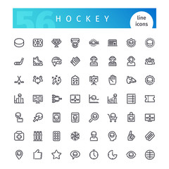 Obraz premium Hockey Line Icons Set