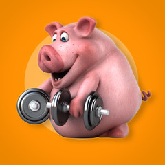 Fun pig - 3D Illustration