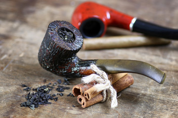 pipe tobacco table wooden