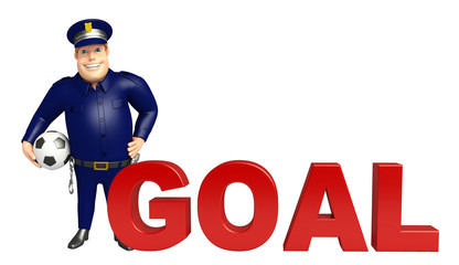 Police with Football & goal sign