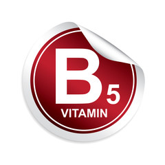 Vitamin B5 sticker, button, label and sign.