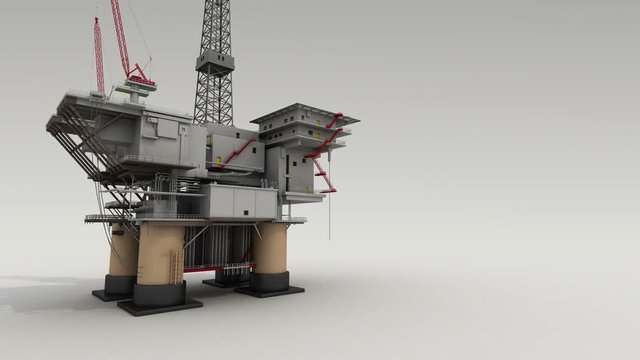 Drill ship on white ground for presentation, business industrial report 1.